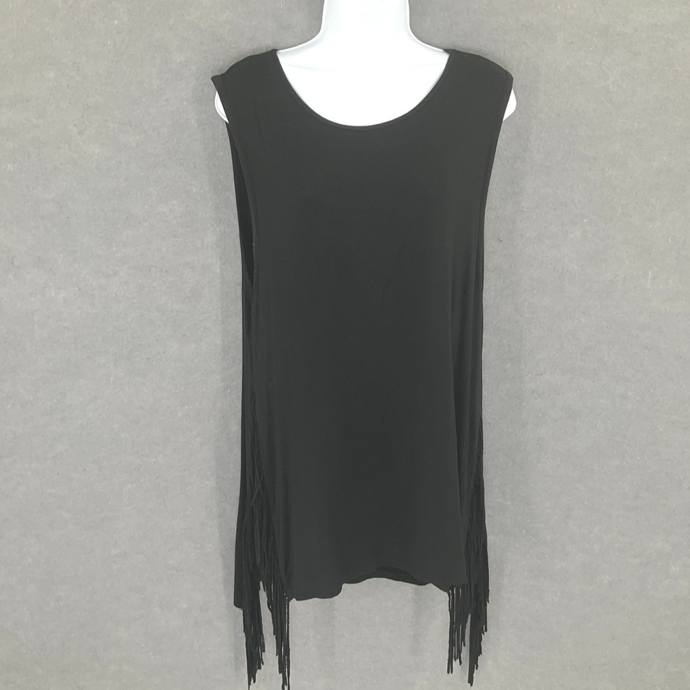 American Eagle Outfitters Soft & Sexy Black Fringe Tank Top L Coastal‎ Cowgirl